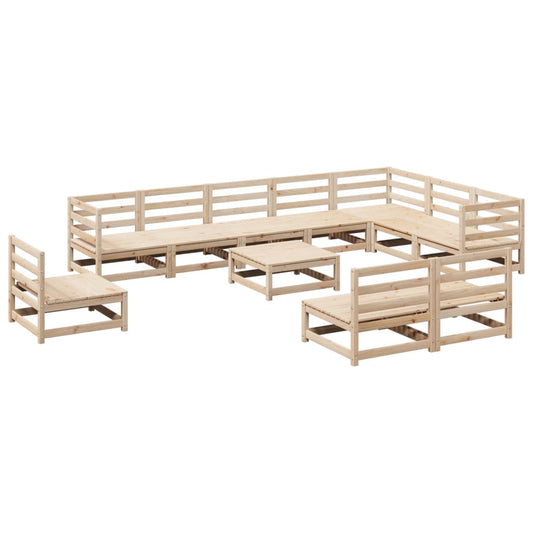 vidaXL Garden Sofa Set | Natural Wood | Solid Pine Wood | Large | Modular