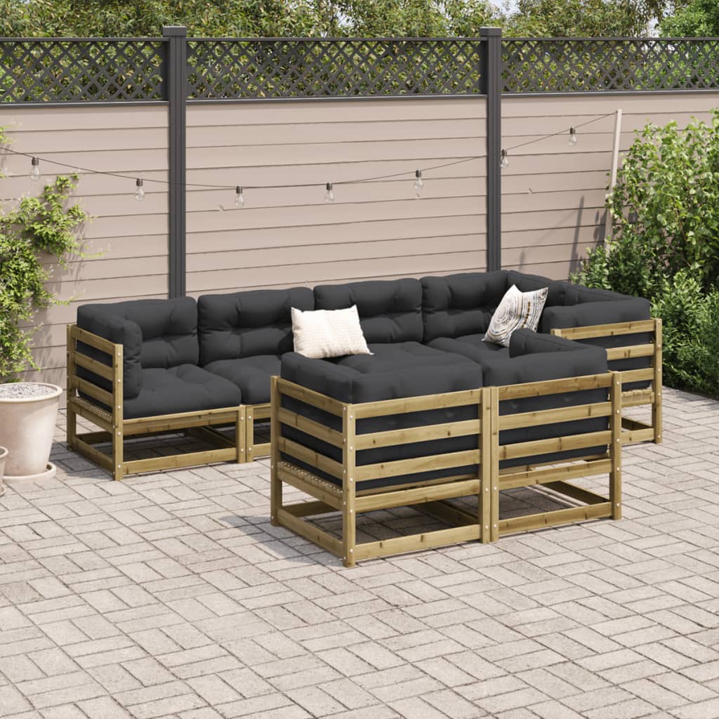 vidaXL 7 Piece Garden Sofa Set Impregnated Wood Pine