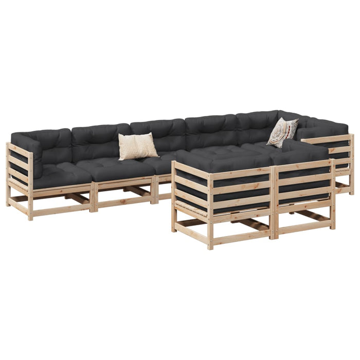 vidaXL 8 Piece Garden Sofa Set Solid Wood Pine