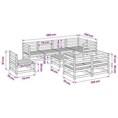 vidaXL 9 Piece Garden Sofa Set Solid Wood Douglas Fir