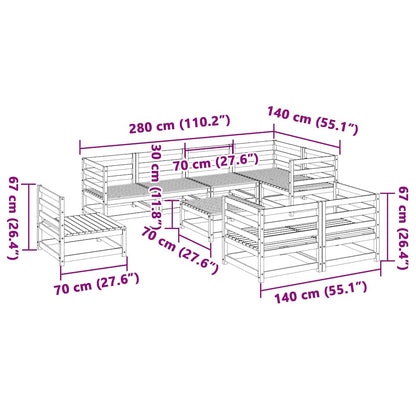vidaXL 9 Piece Garden Sofa Set Impregnated Wood Pine