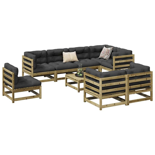 vidaXL 9 Piece Garden Sofa Set Impregnated Wood Pine
