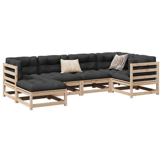 vidaXL 6 Piece Garden Sofa Set Solid Wood Pine