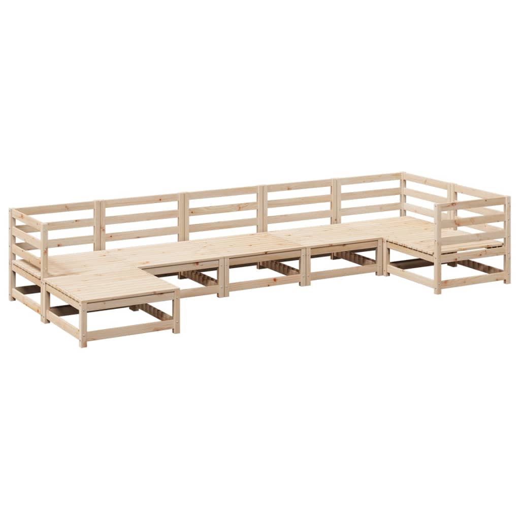 vidaXL Garden Sofa Set | Natural Wood | Solid Pine Wood | Large | Modular