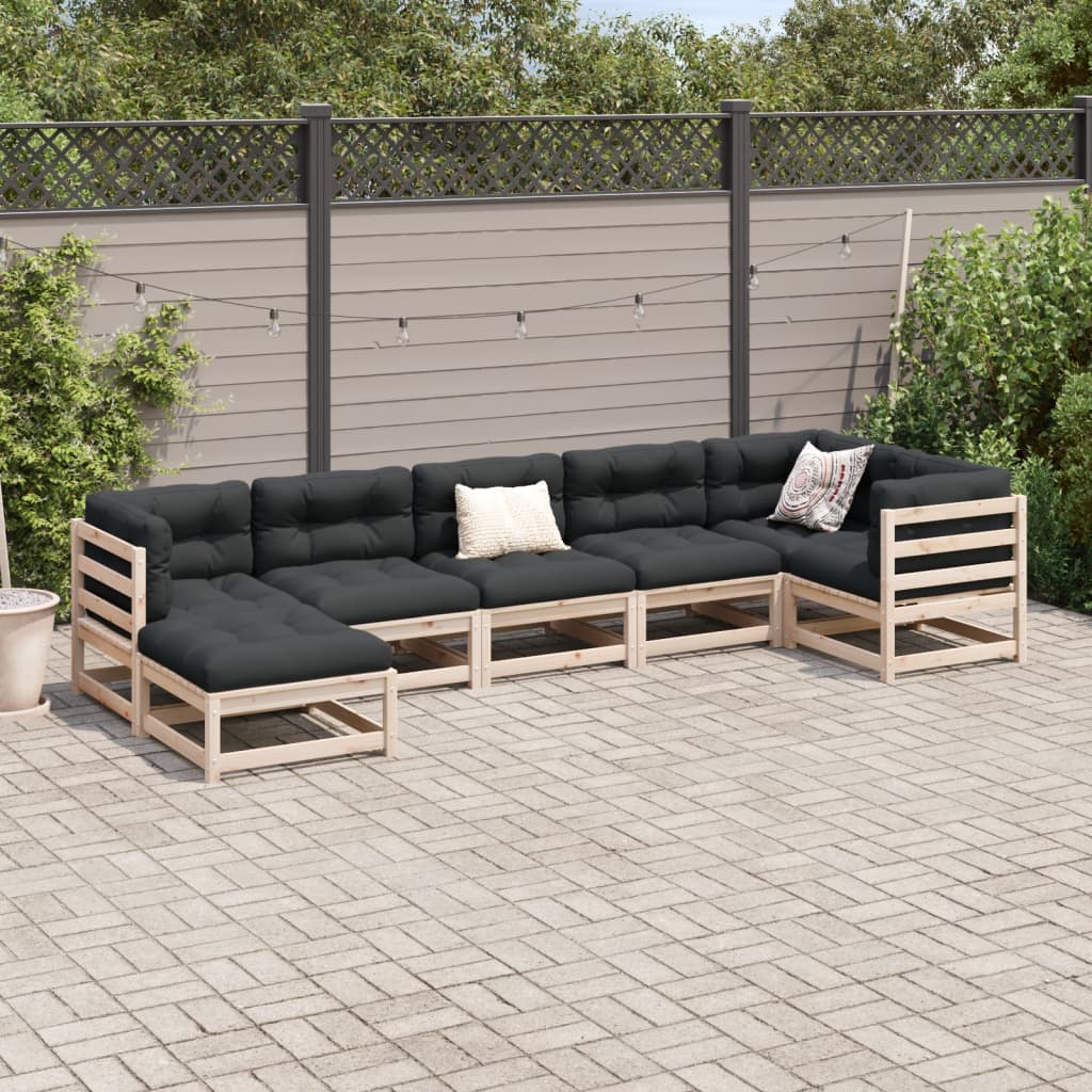 vidaXL Garden Sofa Set | Natural Wood | Solid Pine Wood | Large | Modular
