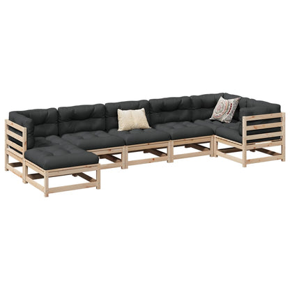 vidaXL Garden Sofa Set | Natural Wood | Solid Pine Wood | Large | Modular