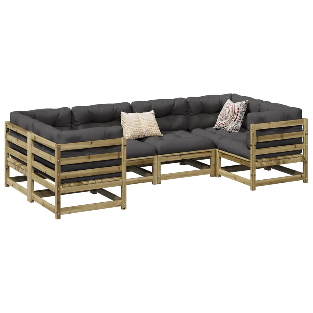 vidaXL 6 Piece Garden Sofa Set Impregnated Wood Pine