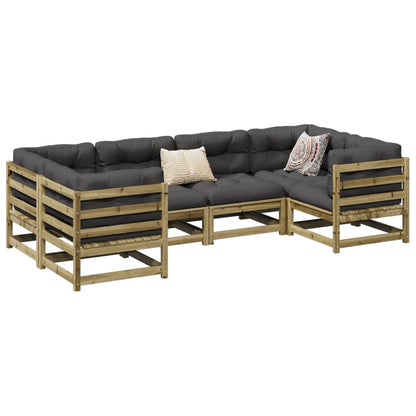 vidaXL 6 Piece Garden Sofa Set Impregnated Wood Pine