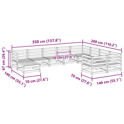 vidaXL 10 Piece Garden Sofa Set Solid Wood Douglas Fir