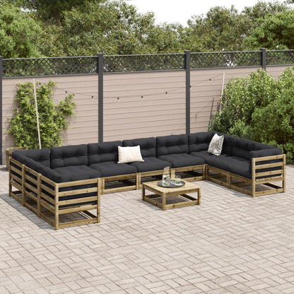 vidaXL 11 Piece Garden Sofa Set Impregnated Wood Pine