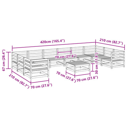 vidaXL 11 Piece Garden Sofa Set Impregnated Wood Pine