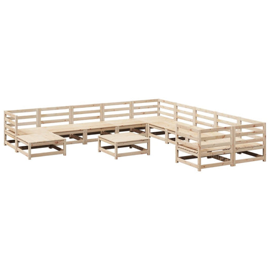 vidaXL Garden Sofa Set | Natural Wood | Solid Pine Wood | Large | Modular