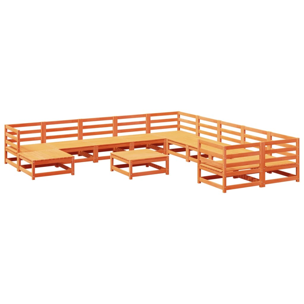 vidaXL Garden Sofa Set | Wax Brown | Solid Pine Wood | Large | Modular
