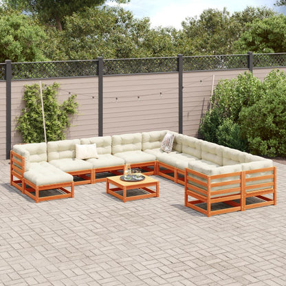 vidaXL Garden Sofa Set | Wax Brown | Solid Pine Wood | Large | Modular