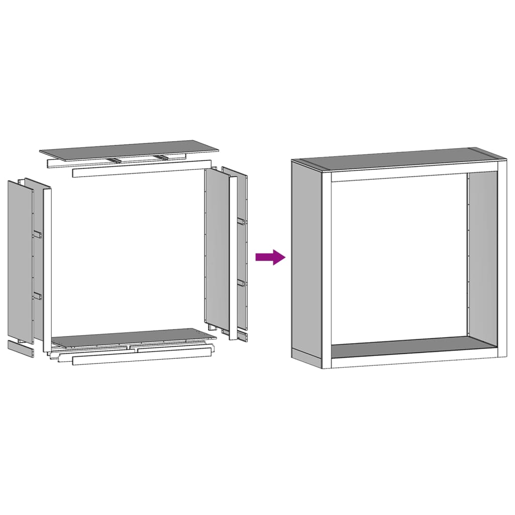 vidaXL Firewood Rack 100x40x100 cm Stainless Steel