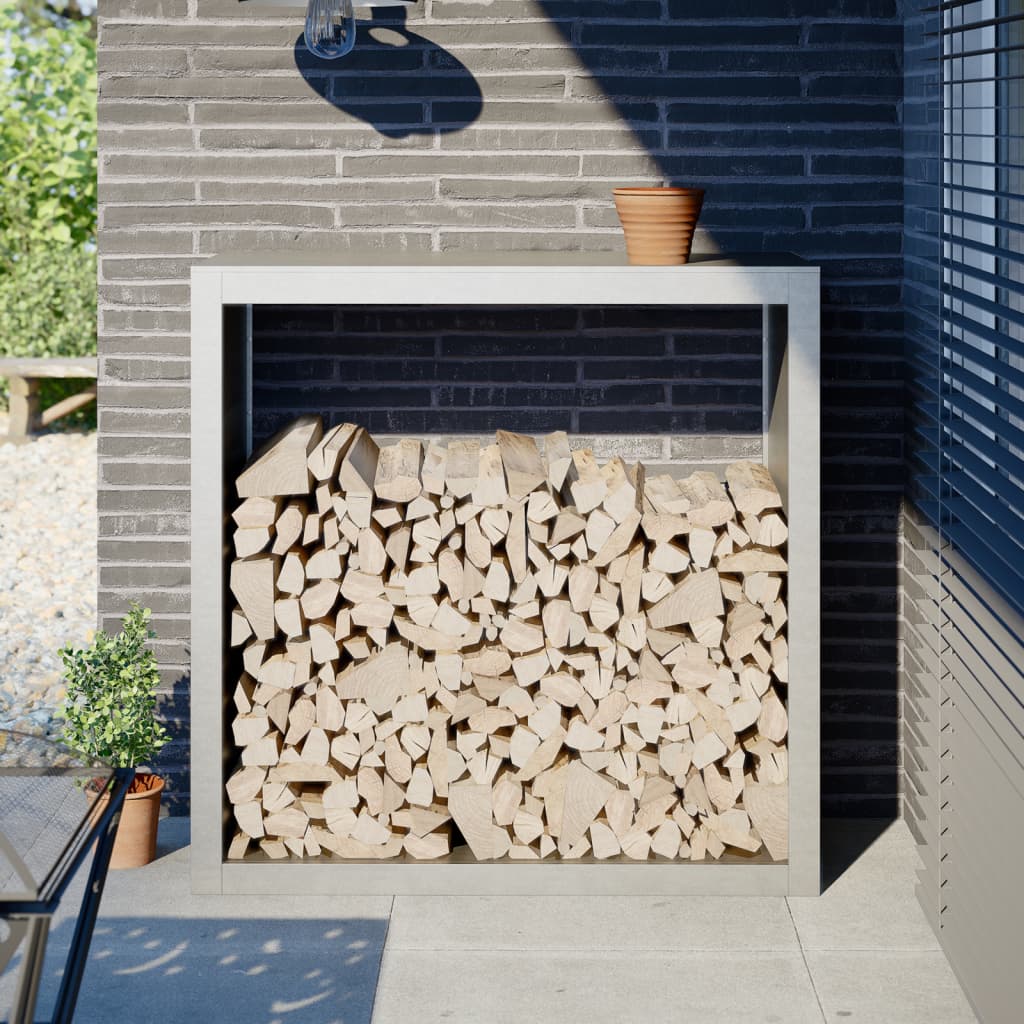 vidaXL Firewood Rack 100x40x100 cm Stainless Steel