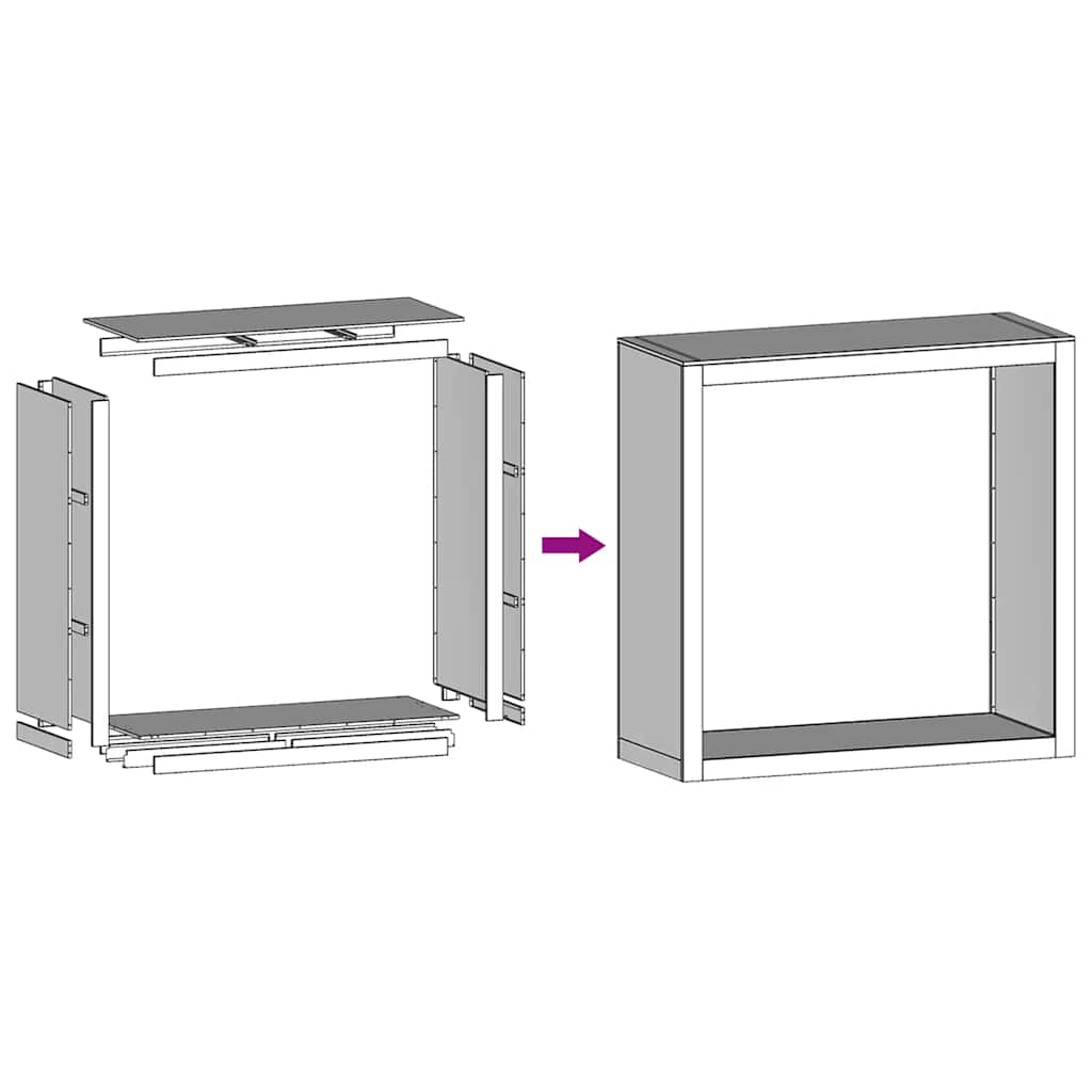 vidaXL Firewood Rack 100x40x100 cm Galvanised Steel