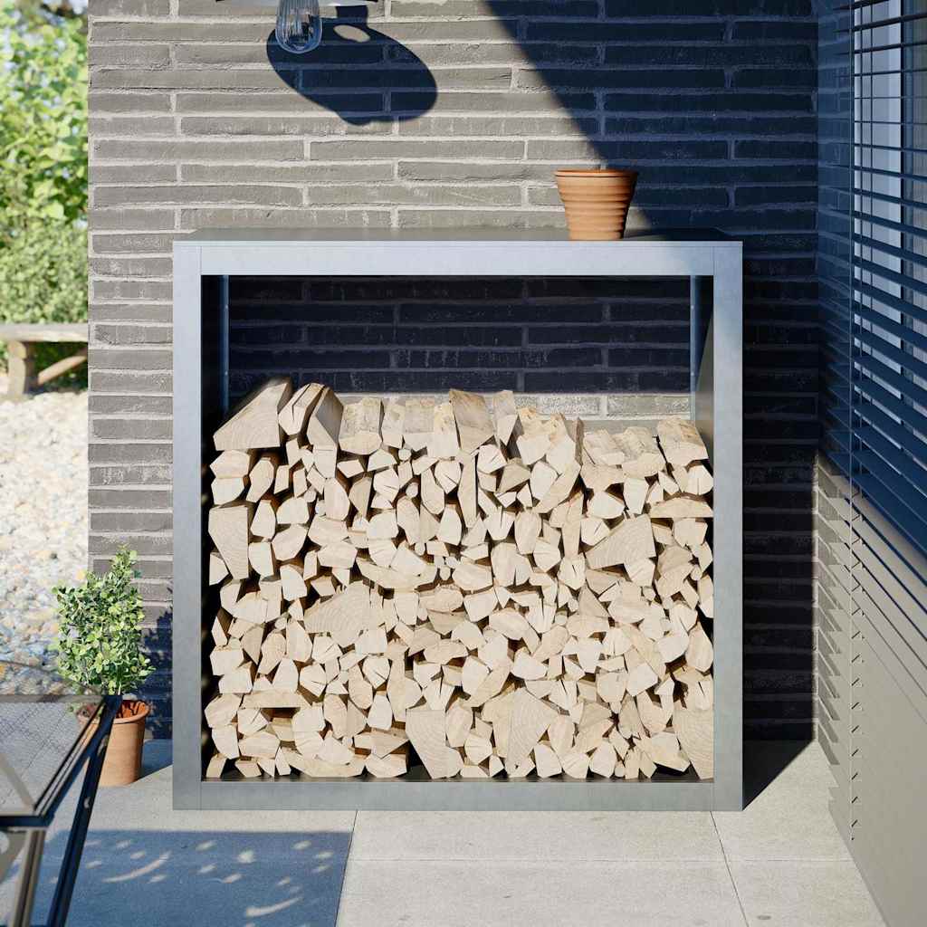 vidaXL Firewood Rack 100x40x100 cm Galvanised Steel