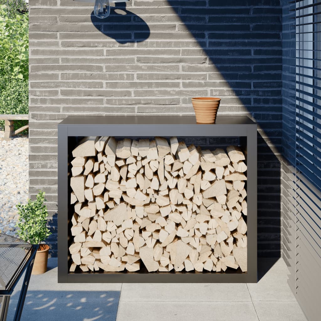 vidaXL Firewood Rack Anthracite 100x40x80 cm Steel