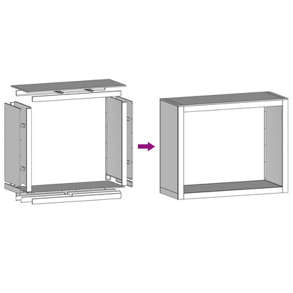 vidaXL Firewood Rack 100x40x80 cm Stainless Steel