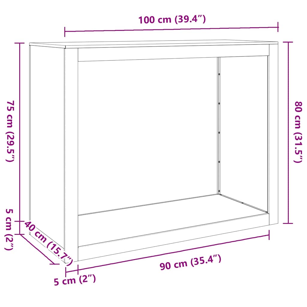 vidaXL Firewood Rack 100x40x80 cm Galvanised Steel