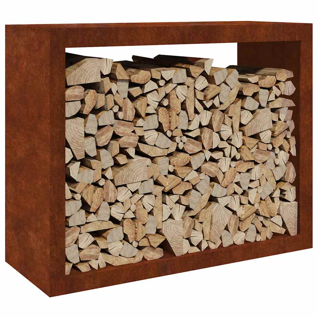 vidaXL Firewood Rack 100x40x80 cm Weathering Steel