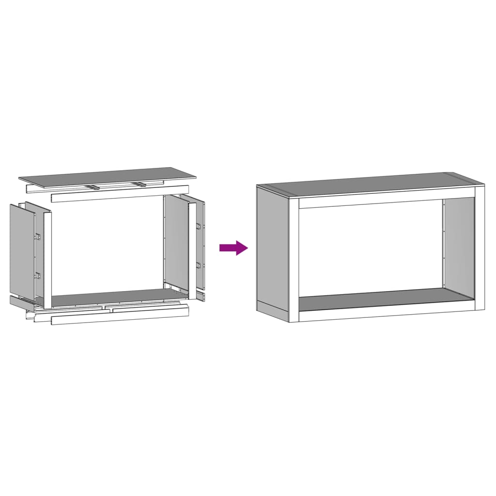 vidaXL Firewood Rack 100x40x60 cm Stainless Steel