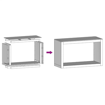 vidaXL Firewood Rack 100x40x60 cm Galvanised Steel