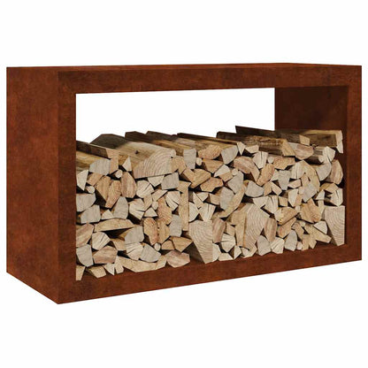 vidaXL Firewood Rack 100x40x60 cm Weathering Steel