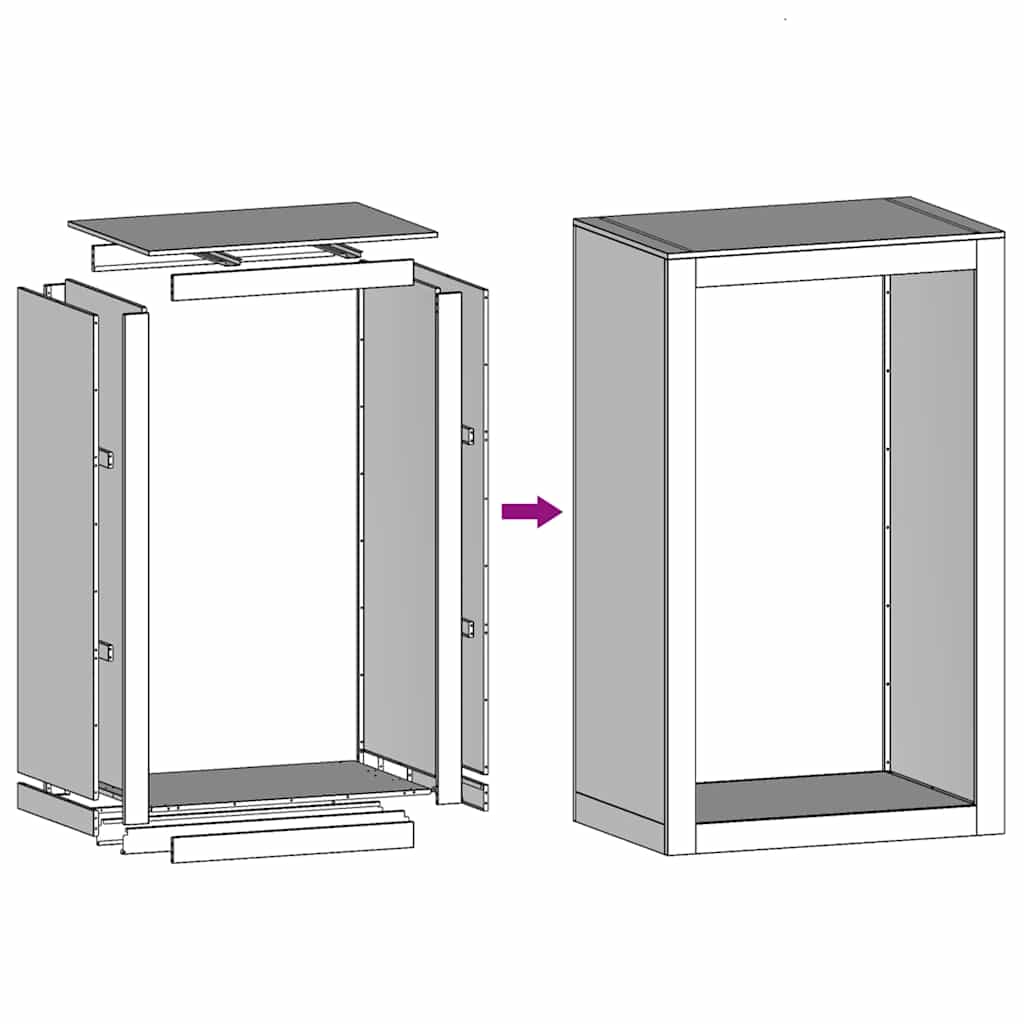 vidaXL Firewood Rack 60x40x100 cm Galvanised Steel