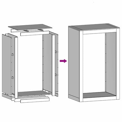 vidaXL Firewood Rack 60x40x100 cm Galvanised Steel