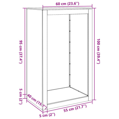 vidaXL Firewood Rack 60x40x100 cm Weathering Steel