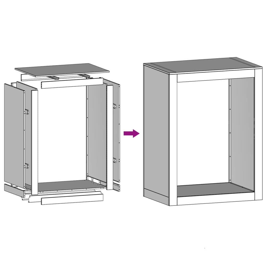 vidaXL Firewood Rack White 60x40x80 cm Steel