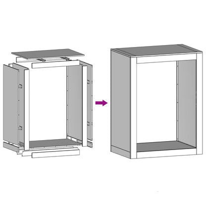 vidaXL Firewood Rack White 60x40x80 cm Steel