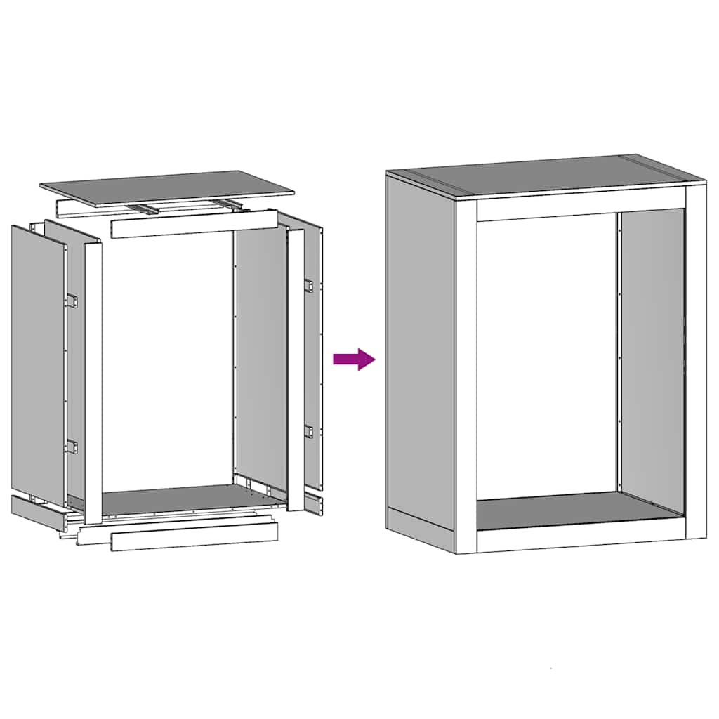 vidaXL Firewood Rack 60x40x80 cm Galvanised Steel