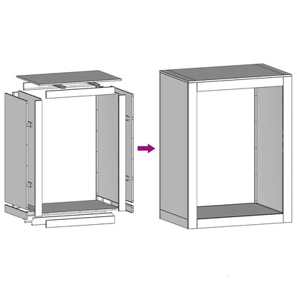 vidaXL Firewood Rack 60x40x80 cm Galvanised Steel
