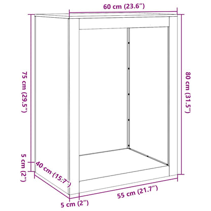 vidaXL Firewood Rack 60x40x80 cm Galvanised Steel