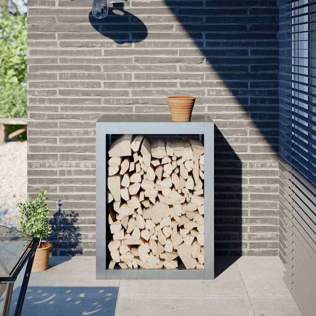 vidaXL Firewood Rack 60x40x80 cm Galvanised Steel