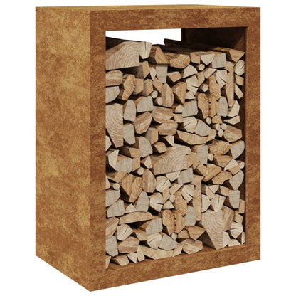 vidaXL Firewood Rack 60x40x80 cm Weathering Steel