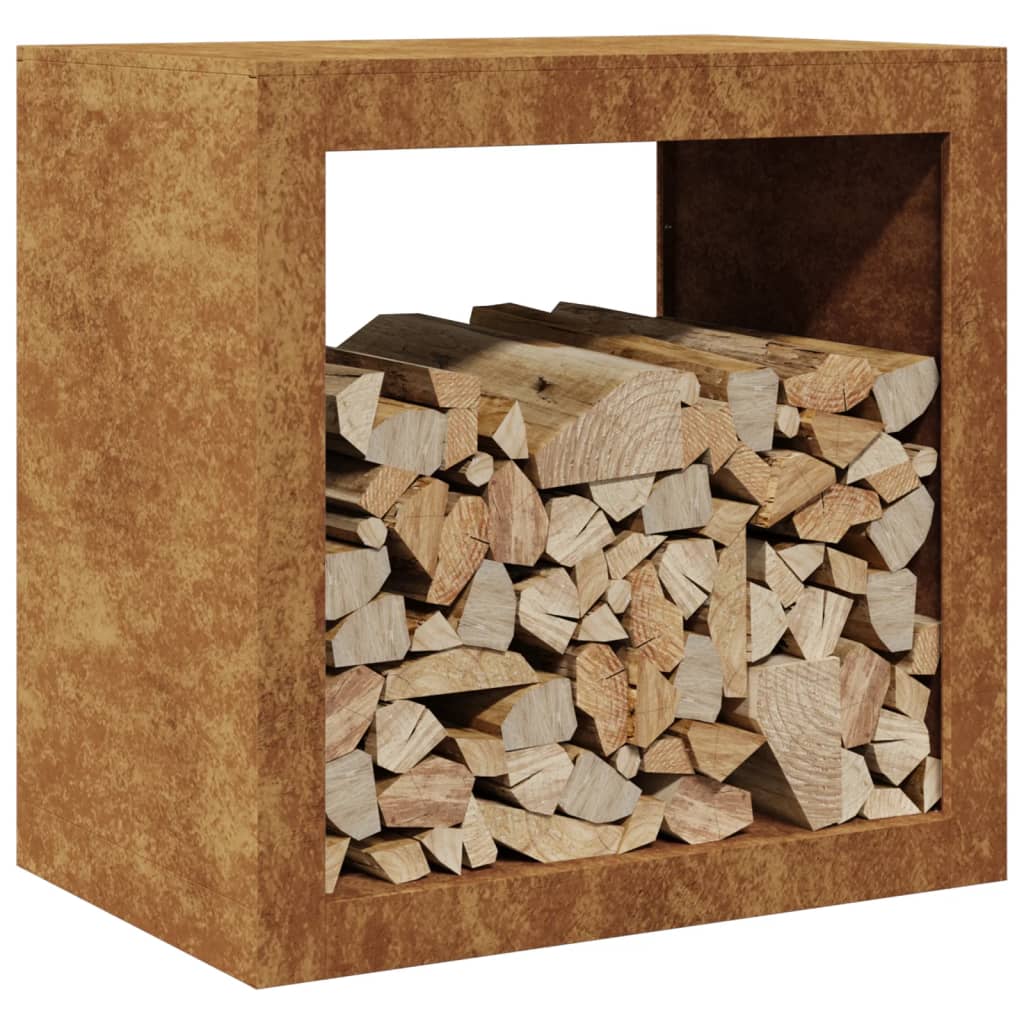 vidaXL Firewood Rack 60x40x60 cm Weathering Steel