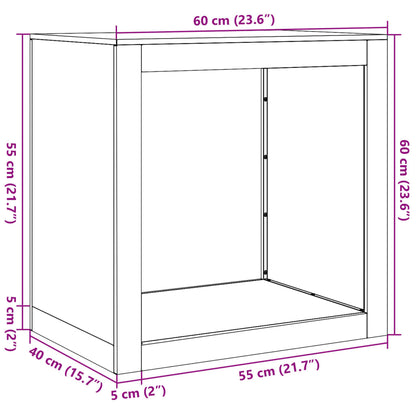 vidaXL Firewood Rack 60x40x60 cm Weathering Steel