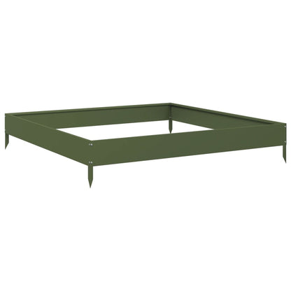 vidaXL Garden Raised Bed Olive green 100x100x18,5 cm Steel