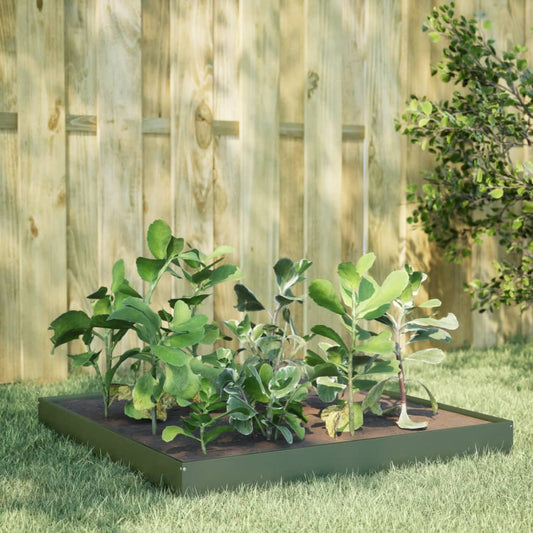 vidaXL Garden Raised Bed Olive green 100x100x18,5 cm Steel