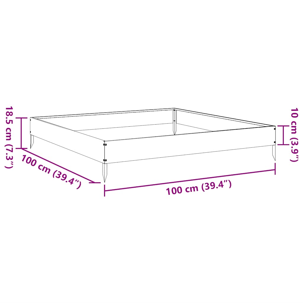 vidaXL Garden Raised Bed 100x100x18.5 cm Galvanised Steel