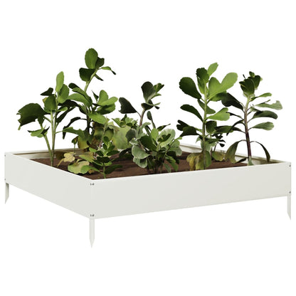 vidaXL Garden Raised Bed White 100x100x26 cm Steel