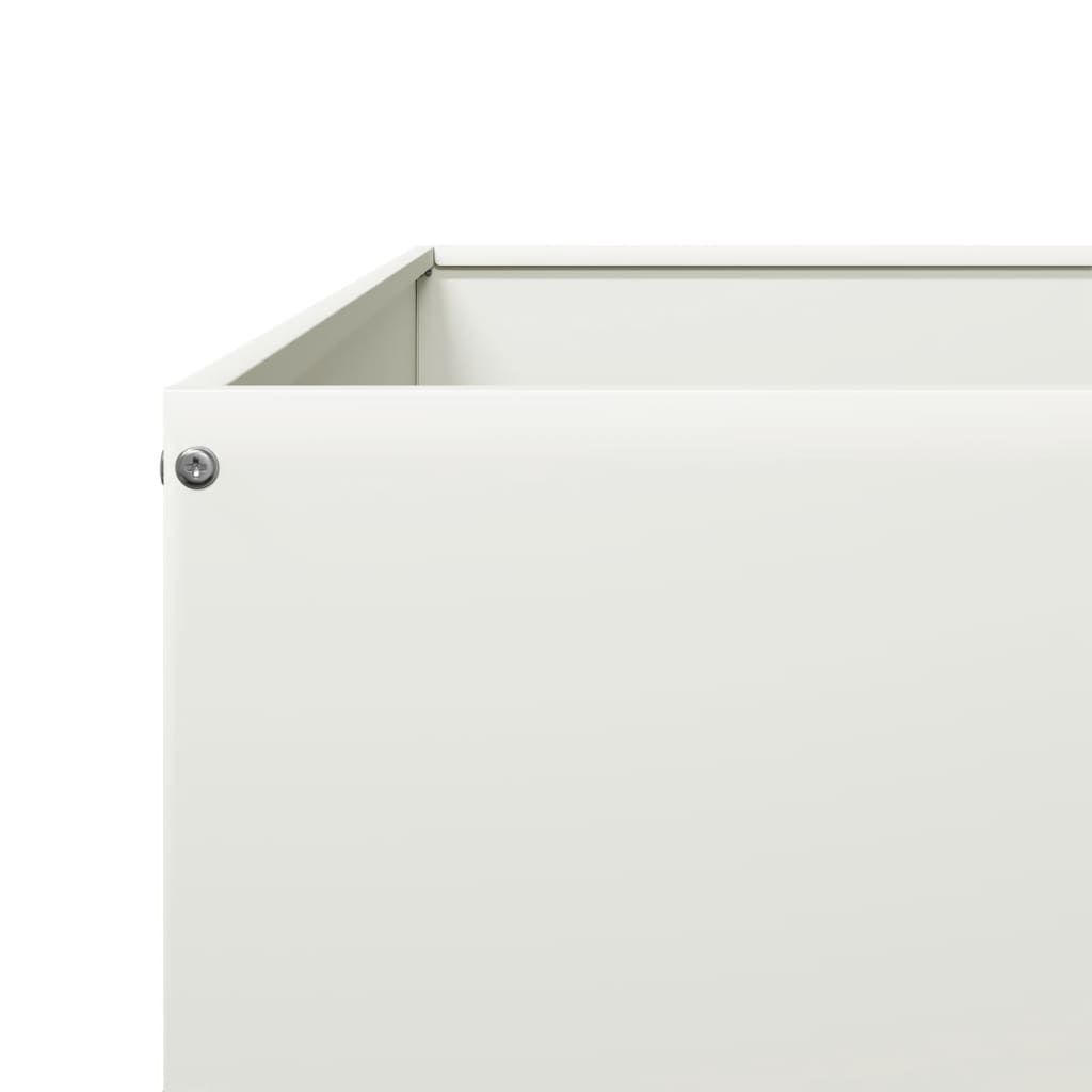 vidaXL Garden Raised Bed White 100x100x26 cm Steel