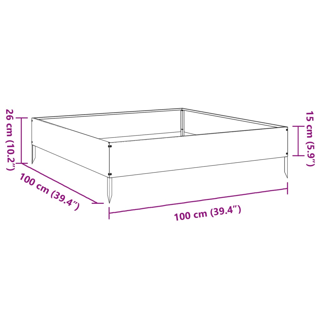 vidaXL Garden Raised Bed White 100x100x26 cm Steel