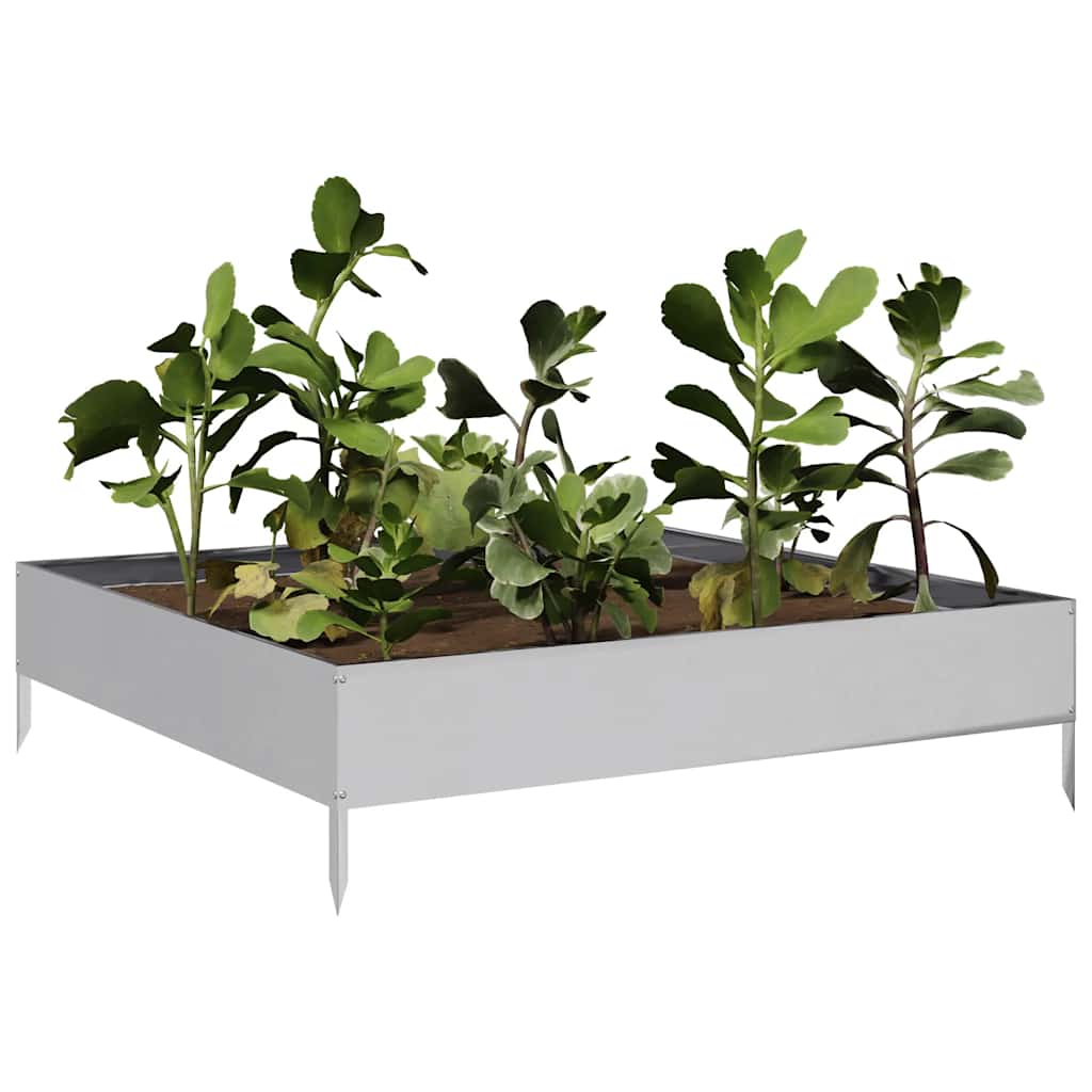 vidaXL Garden Raised Bed 100x100x26 cm Galvanised Steel
