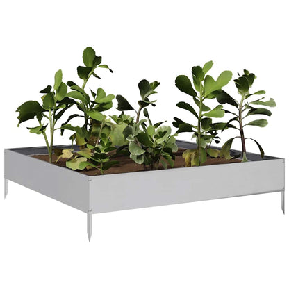 vidaXL Garden Raised Bed 100x100x26 cm Galvanised Steel