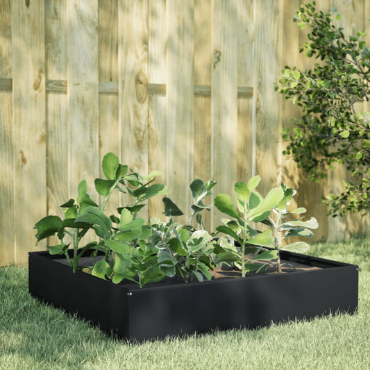 vidaXL Garden Raised Bed Black 100x100x33,5 cm Steel